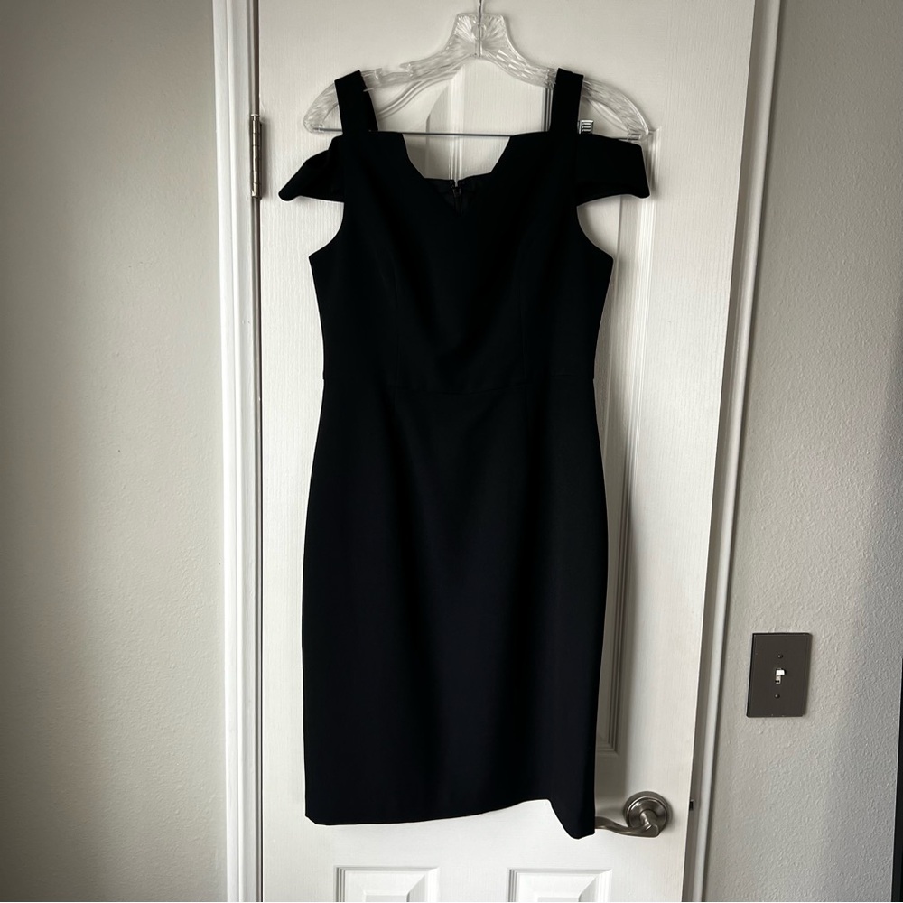 White House Black Market Black Cold Shoulder Sheath Mini Dress